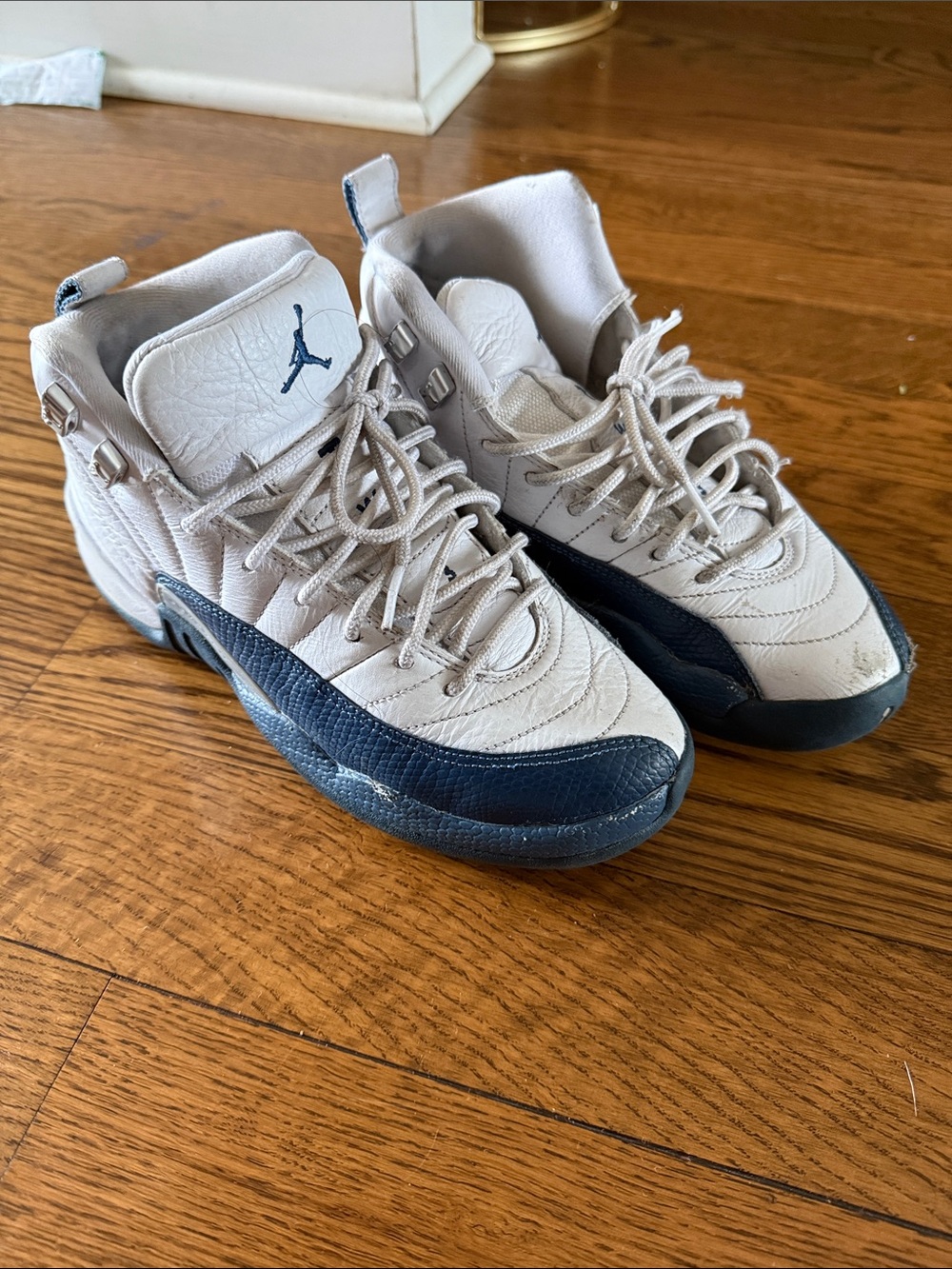 Jordan Men’s Basketball Shoes - White and Navy Blue